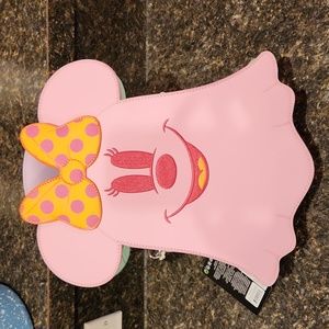 Loungefly Pink and Yellow Minnie Mouse Crossbody Bag